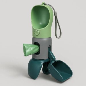 Multifunctional Dog Water Bottle Poop Bag Dispenser Waste Shovel Pet Travel Hydration Kit For Outdoor Walking Cleaning Task