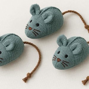 Interactive Catnip Plush Cat Toys Soft Crinkle Fabric Mouse Toy Chew Boredom Relief For Indoor Cats Kittens 3 Pack
