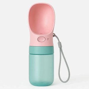 Portable Dog Water Bottle Leakproof Pet Travel Water Dispenser With Walking Lanyard For Outdoor Hiking Backpacking Travel Bags